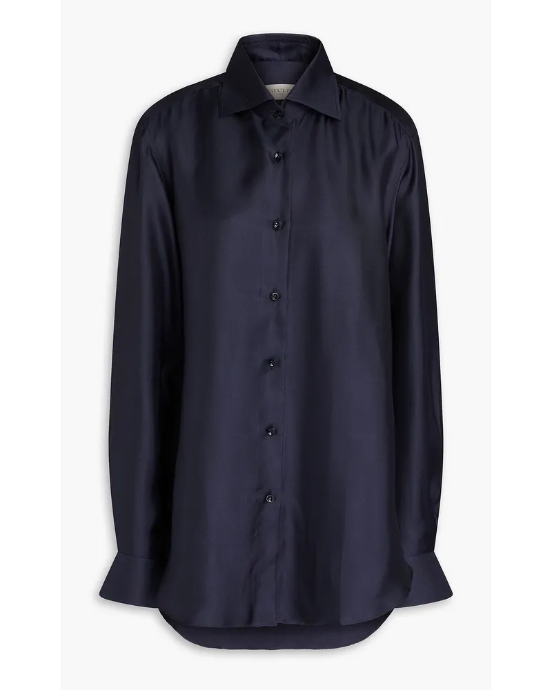 Giuliva Heritage Collection Husband silk-twill shirt - Blue Blue