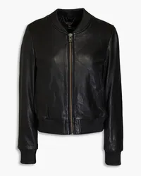 MUUBAA Leather bomber jacket - Black Black