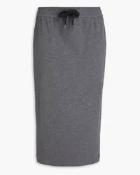 Brunello Cucinelli French cotton-blend terry midi skirt - Gray Gray