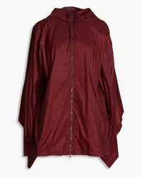 Valentino Garavani Oversized shell hooded jacket - Burgundy Burgundy