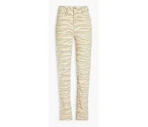 Zebra-print high-rise slim-leg jeans - Animal print