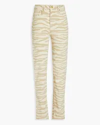 Ganni Zebra-print high-rise slim-leg jeans - Animal print Animal