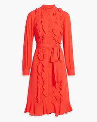 Mikael Aghal Ruffled crepe midi dress - Orange Orange