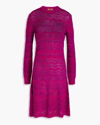 Missoni Crochet-knit wool-blend dress - Purple Purple