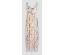 Monique draped floral-print silk-georgette maxi dress - Multicolor