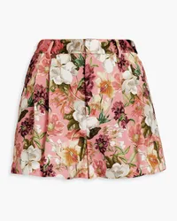 Alice + Olivia Alice Olivia - Juniper pleated floral-print crepe shorts - Pink Pink