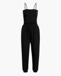 ATM Gathered stretch Pima cotton-jersey jumpsuit - Black Black