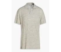 Simon linen-jersey polo shirt - Gray