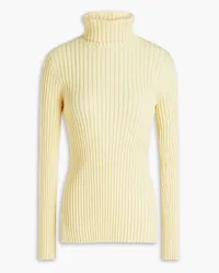 Tory Burch Ribbed-knit turtleneck sweater - Yellow Yellow