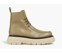 Lomello leather platform combat boots - Green