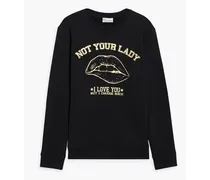 Printed French cotton-blend terry sweatshirt - Black