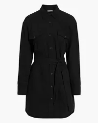 Rag & Bone Full Placket belted denim mini dress - Black Black