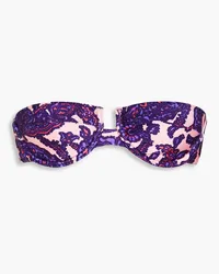 Zimmermann Paisley-print underwired bandeau bikini top - Purple Purple