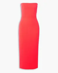 Alex Perry Strapless stretch-crepe midi dress - Orange Orange