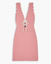 Marysia Amagansett scalloped seersucker mini dress - Pink Pink