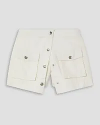 STAUD Tamara layered cotton-twill shorts - White White