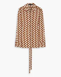 Proenza Schouler Belted printed jersey shirt - Brown Brown