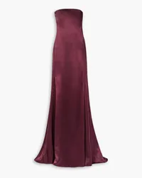 Nili Lotan Esmee strapless silk-satin gown - Burgundy Burgundy