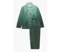 Palmer printed cotton-poplin pajama set - Green