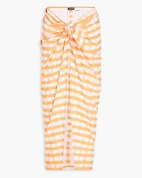 Jacquemus Nodi knotted gingham jersey pareo - Orange Orange