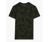 Camouflage-print stretch-Micro Modal jersey T-shirt - Green