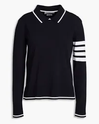 Thom Browne Striped knitted polo sweater - Blue Blue