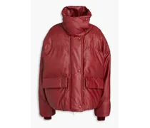 Quilted faux leather jacket - Red