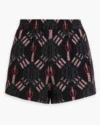 Valentino Garavani Printed silk-crepe shorts - Black Black