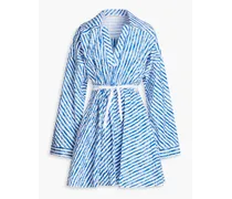 Philosophy Di Lorenzo Serafini Striped cotton mini dress - Blue Blue
