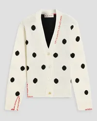 Marni Polka-dot jacquard-knit wool cardigan - White White