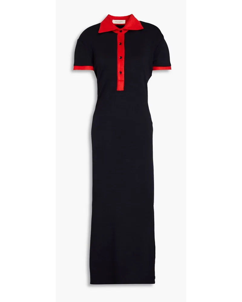 Giuliva Heritage Collection Two-tone wool-jersey midi dress - Blue Blue