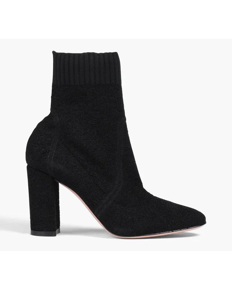 Gianvito Rossi Bouclé-knit sock boots - Black Black
