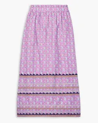 Sea Perry floral-print cotton-poplin midi skirt - Purple Purple