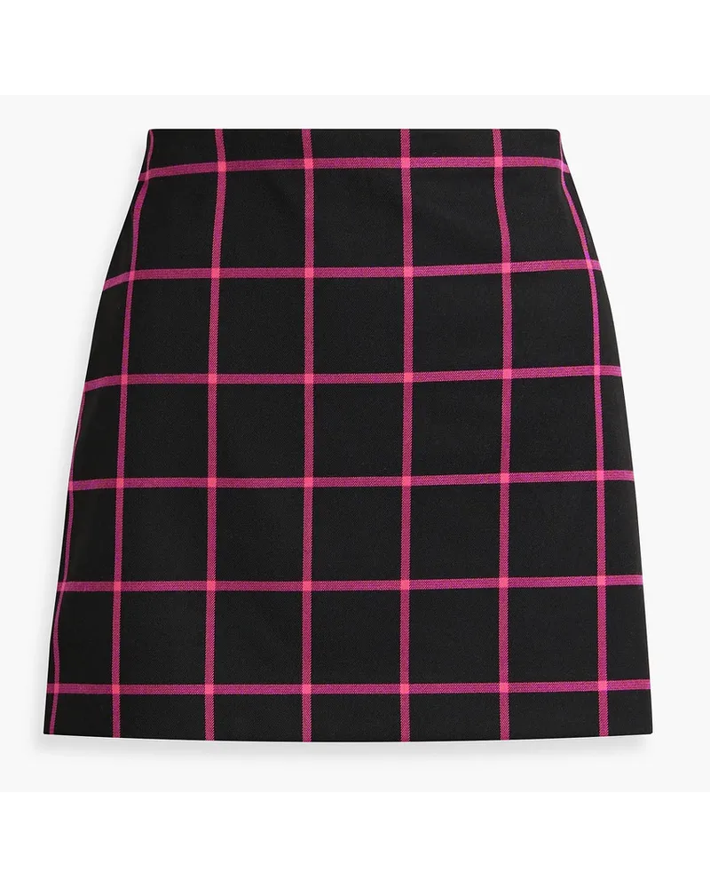 Alice + Olivia Alice Olivia - Elana checked twill mini skirt - Black Black