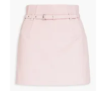Belted skirt-effect twill shorts - Pink