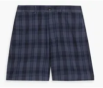 Checked cotton shorts - Blue