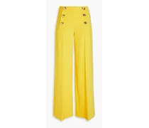 Crepe wide-leg pants - Yellow