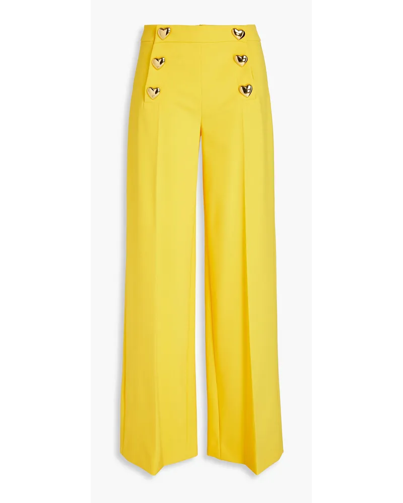 Moschino Crepe wide-leg pants - Yellow Yellow
