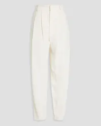 Brunello Cucinelli Pleated crepe tapered pants - White White