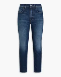 Acne Studios Cropped faded mid-rise slim-leg jeans - Blue Blue