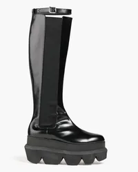 Sacai Cowhide glossed-leather boots - Black Black