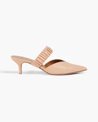 Malone Souliers Matilda gathered leather mules - Orange Orange