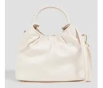 Small Dumpling leather bucket bag - White