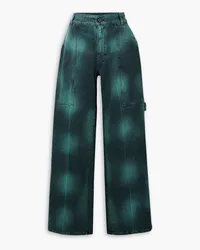 Stella McCartney Tie-dyed high-rise wide-leg jeans - Blue Blue