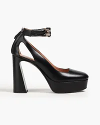 Alberta Ferretti Studded leather platform pumps - Black Black