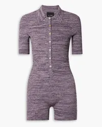 LE ORE Rimini space-dyed recycled ribbed-knit playsuit - Purple Purple