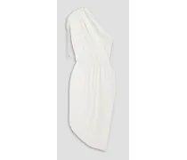 Bev one-shoulder draped jersey dress - White
