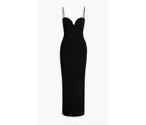 Thalia embellished ribbed-knit maxi dress - Black