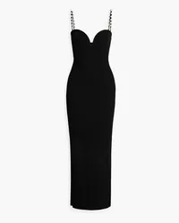 GALVAN Thalia embellished ribbed-knit maxi dress - Black Black