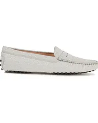 TOD'S Gommino glittered leather loafers - Metallic Metallic